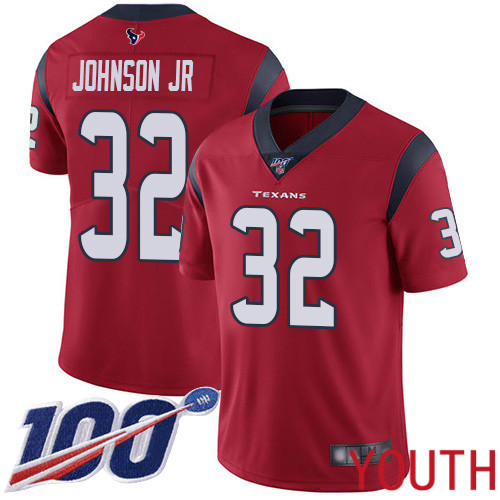 Houston Texans Limited Red Youth Lonnie Johnson Alternate Jersey NFL Football 32 100th Season Vapor Untouchable